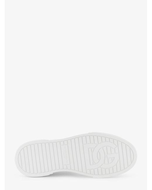 Dolce & Gabbana White Portofino Leather Sneakers for men