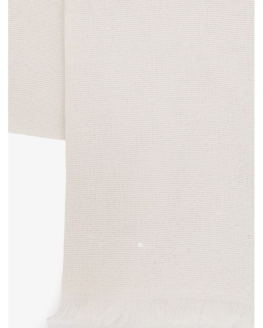 Brunello Cucinelli White Cashmere And Silk Scarf