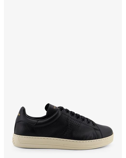 Tom Ford Black Warwick Leather Sneakers for men