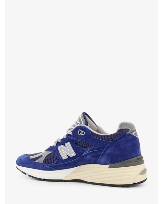 New Balance Blue 991 Suede Sneakers With Side Logo for men