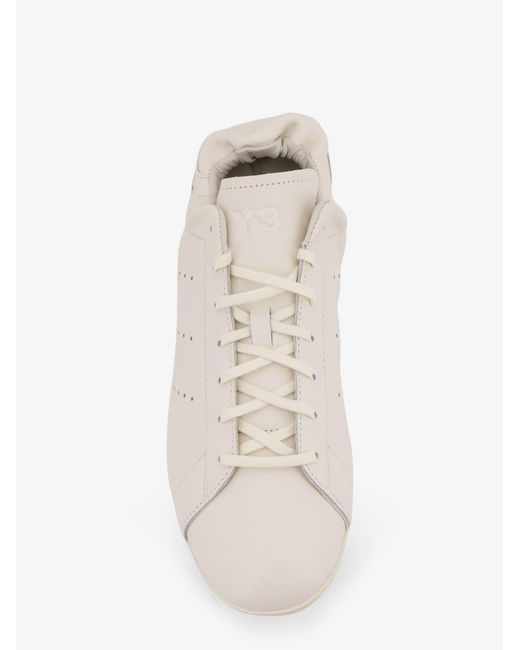 Y-3 White Sneakers Pelle for men