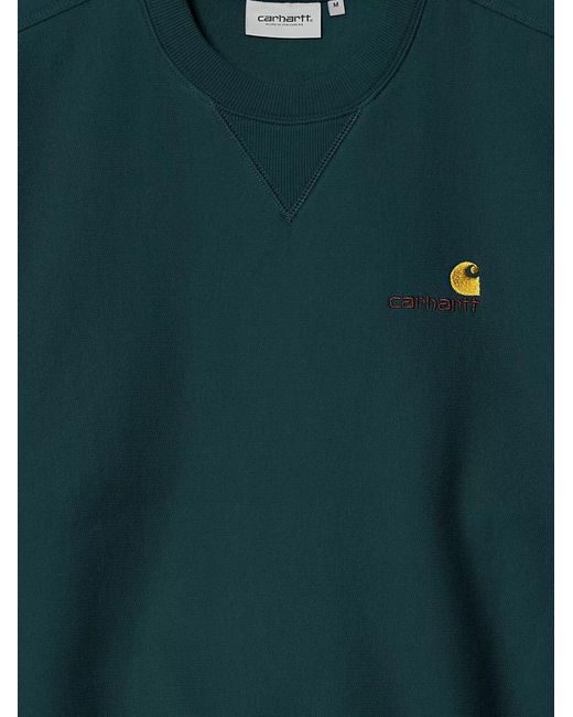 Carhartt Green American Script Cotton Blend Sweatshirt for men