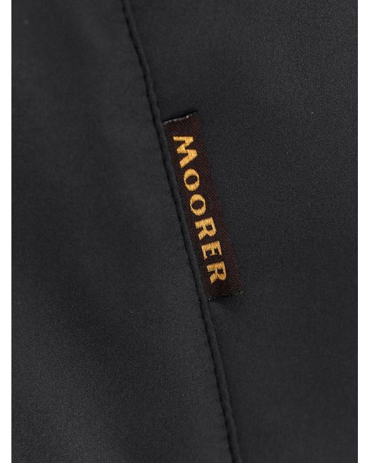 Moorer Black Nylon Long Jacket for men