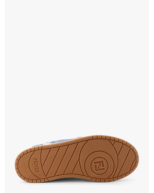 Suede Sneakers With Ff Inserts-Donna di Fendi in Blue