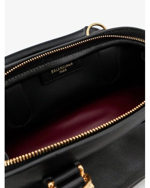 Balenciaga Black Bowling Bolero Leather Handbag