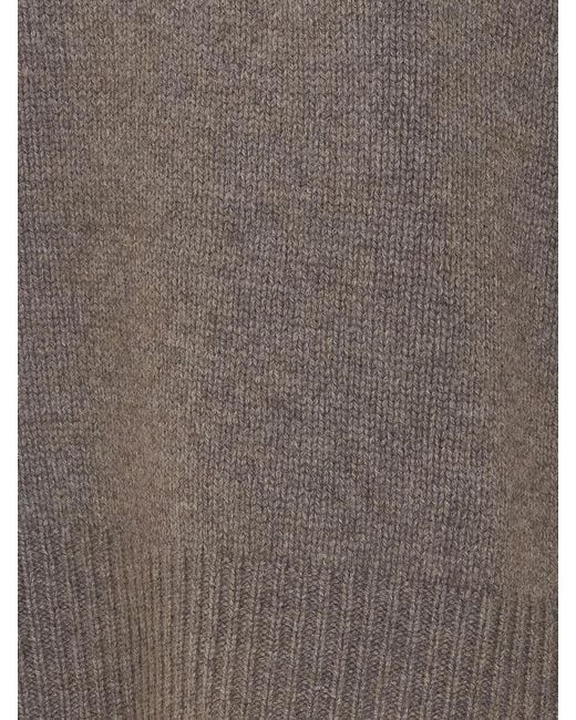 Lisa Yang Gray Mila Cashmere Sweater With Ribbed Knit