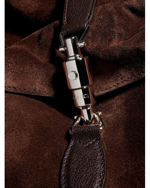 Gucci Brown Jackie Flap Suede Shoulder Bag for men