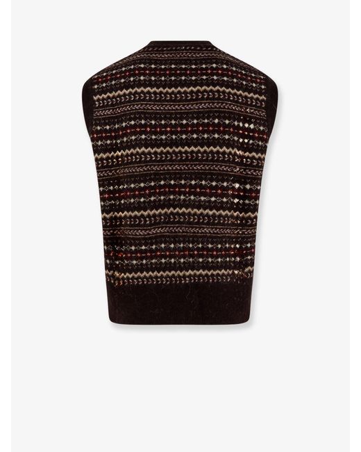 DUNST Brown Crafted Vest