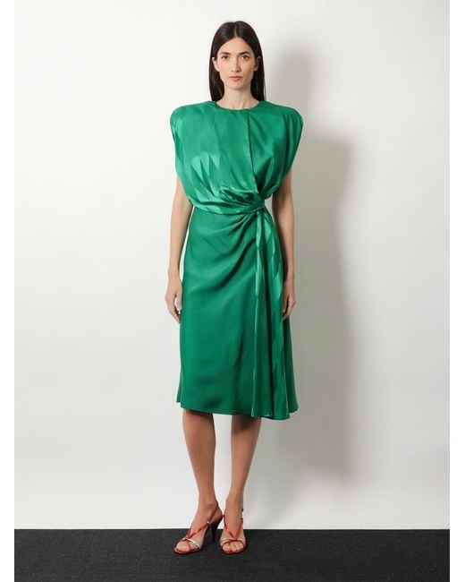 Versace Green Cocktail Viscose And Silk Dress