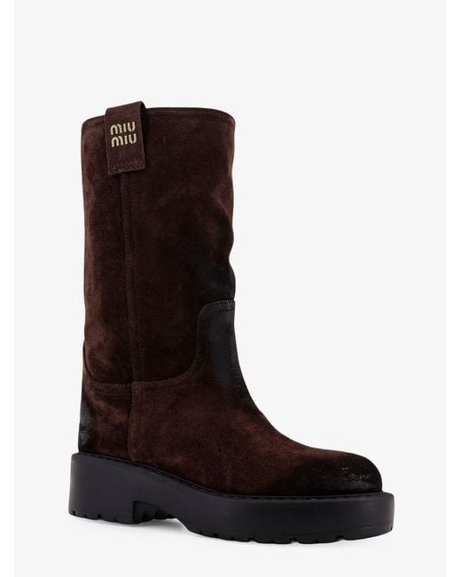 Miu Miu Brown Suede Boots