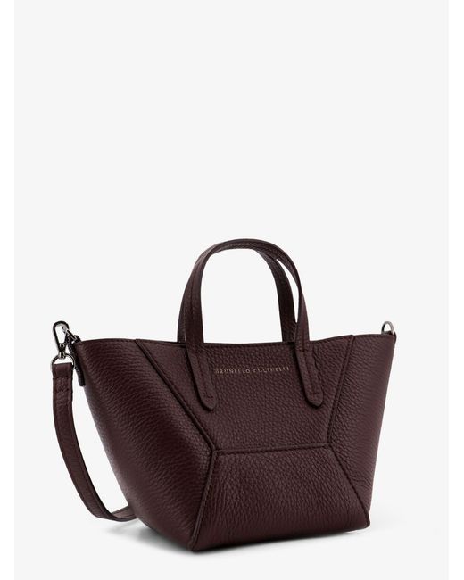 Brunello Cucinelli Brown Bc Duo Leather Crossbody Bag
