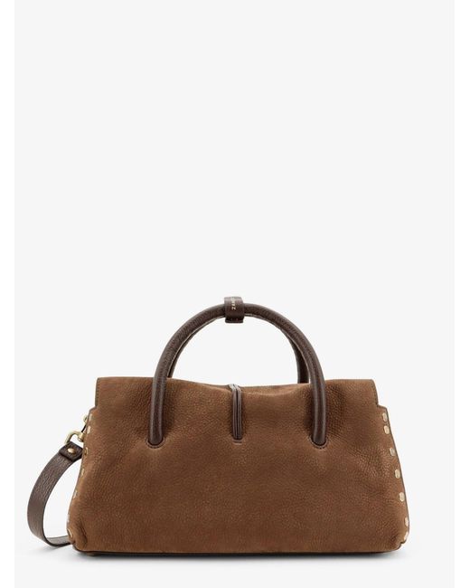 Zanellato Brown Dotta Nubuck Crossbody Bag