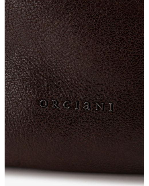 Orciani Brown Jones Leather Travel Bag for men