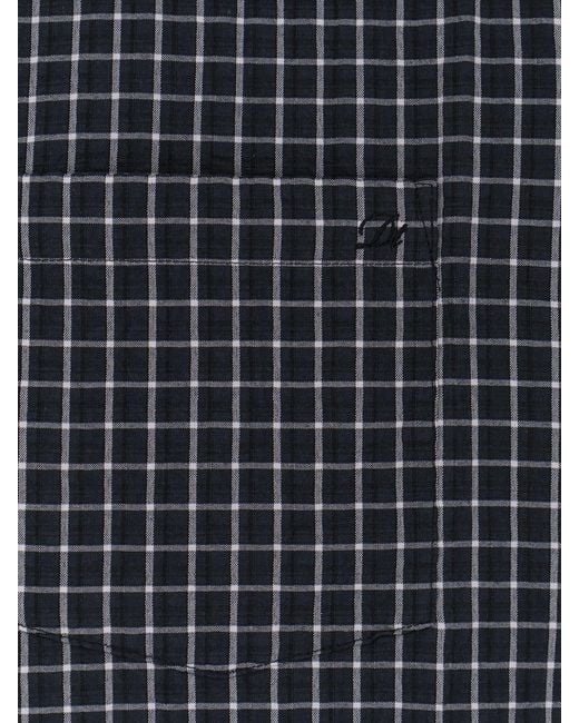 DUNST Blue Cotton Blend Shirt With Check Pattern for men
