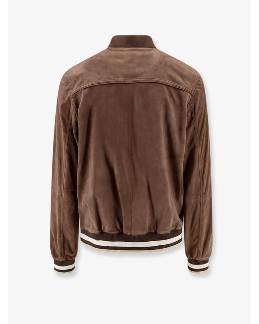 Amaranto Brown Suede Bomber for men