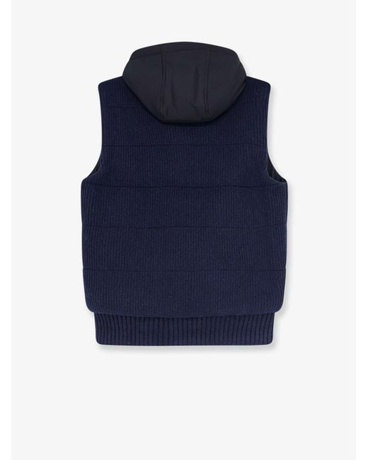 Gran Sasso Blue Sleeveless Virgin Wool Jacket for men