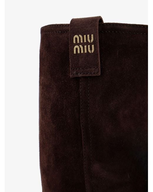 Miu Miu Brown Suede Boots