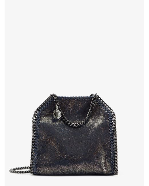 Stella McCartney Black Falabella Tiny Shiny Shaggy Deer Crossbody Bag