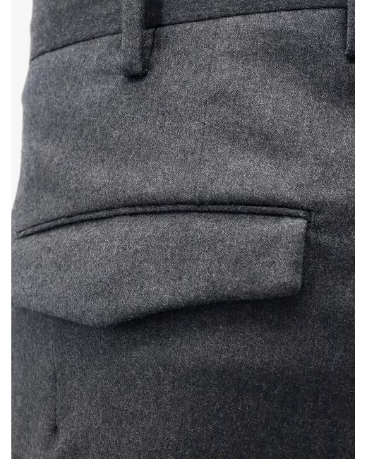 PT Torino Gray Style Stretch Wool Master Fit Trousers for men