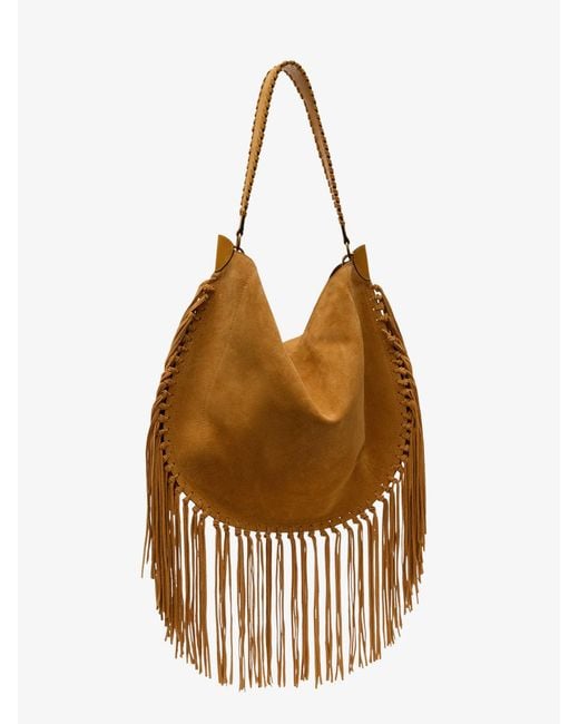Isabel Marant Metallic Oskan Suede Shoulder Bag