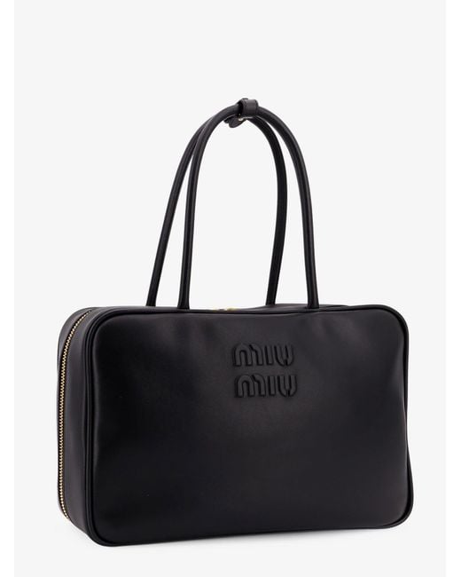 Miu Miu Black Arcadie Softy Leather Handbag
