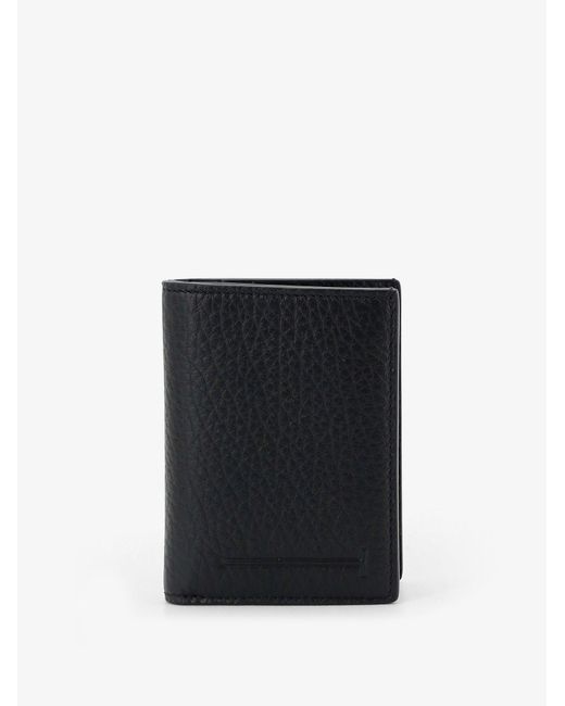Tom Ford Black Leather Card Holder With Embossed Logo for men