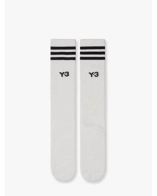Y-3 White Cotton Blend Socks for men