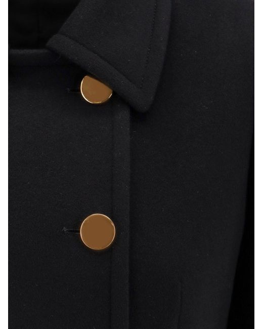Tagliatore Black Hennie Virgin Wool And Cashmere Coat