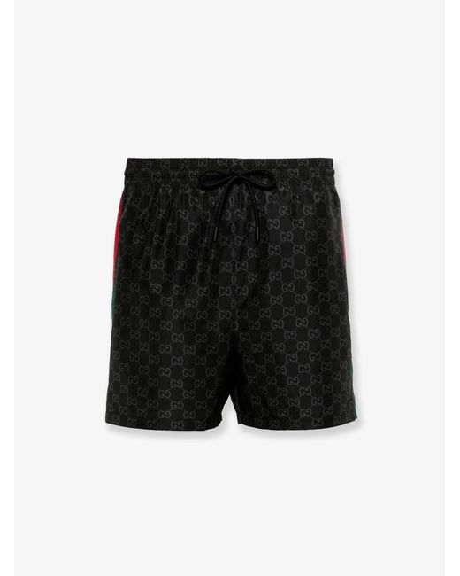 Gucci Black Gg Nylon Swim Trunks for men