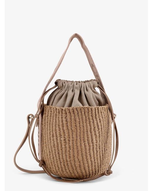 Chloé Natural Woody Raffia Bucket Bag