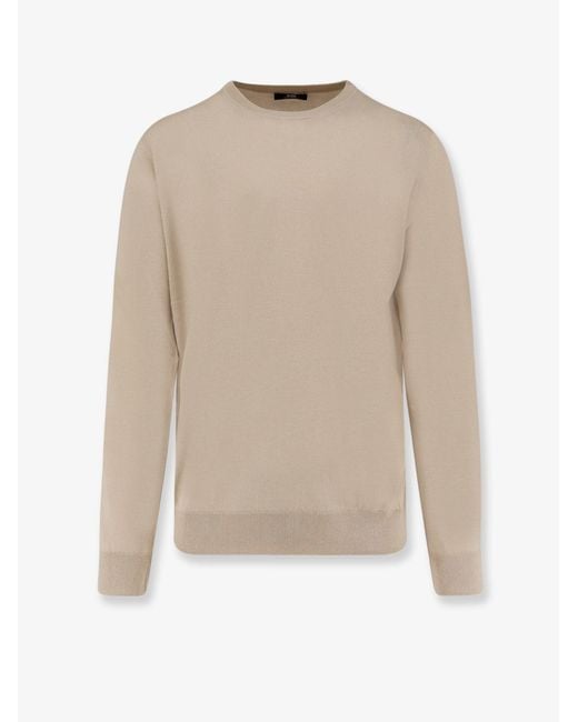 Alpha Studio White Silk And Cashmere Sweater for men