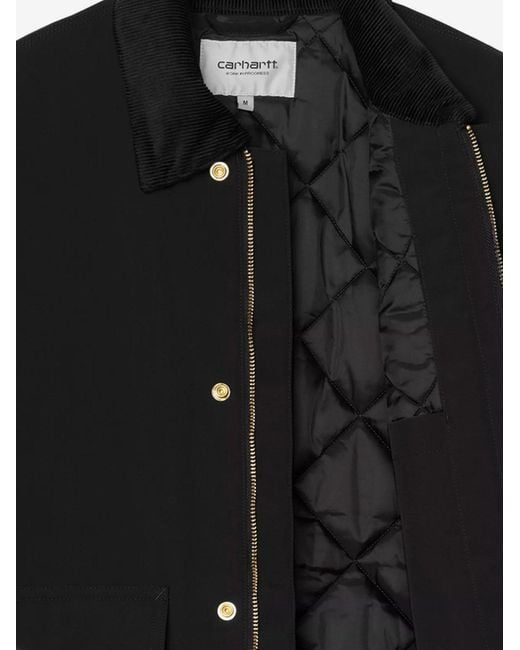 Carhartt Black Quentin Nylon Jacket With Embroidered Logo On The Front for men