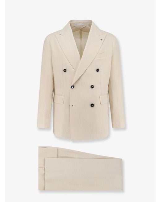 Tagliatore Natural Double-Breasted Linen Blazer for men