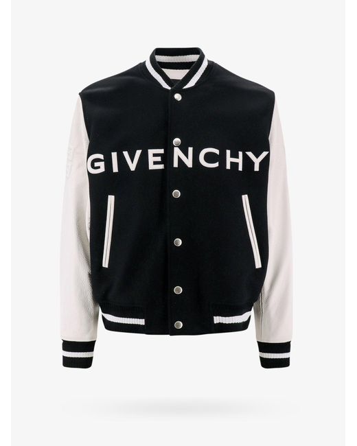 Givenchy Black Leather Closure With Snap Buttons Jackets for men