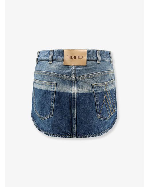 The Attico Blue Denim Mini Skirt