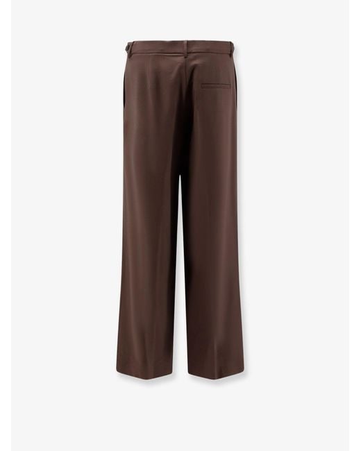 Alysi Brown Stretch Virgin Wool Trousers