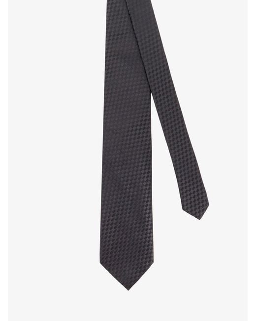 Tom Ford Gray Silk Tie With Geometric Pattern for men