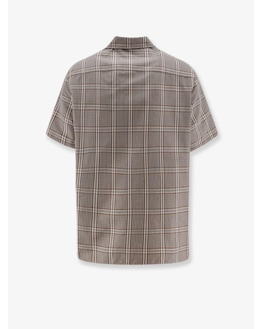 Amaranto Gray Madras Cotton Blend Shirt for men