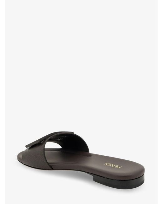 Fendi Black Leather Tube Sandals