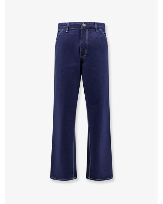 Carhartt Blue Norco Relaxed Straight Fit Trousers for men