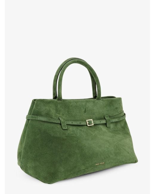MANU Atelier Green Le Cambon 35 Suede Handbag