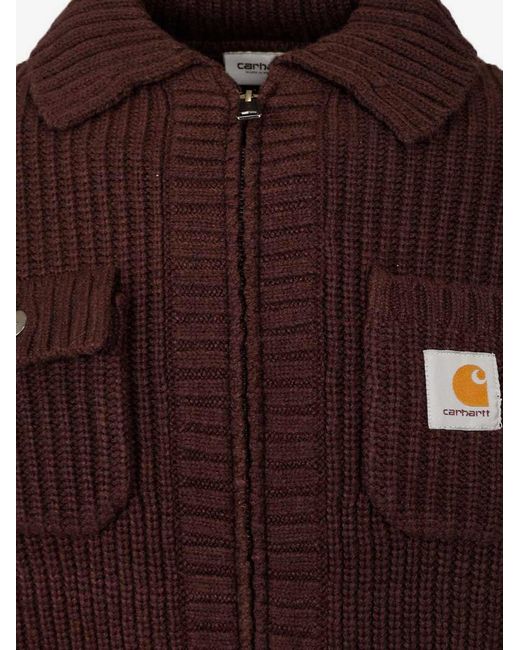 Carhartt Purple Chore Knit Acrylic Blend Cardigan for men
