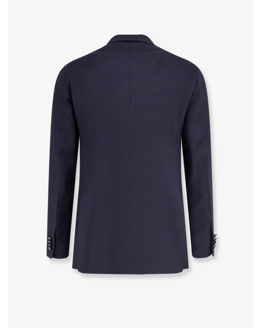 Tagliatore Blue Double-Breasted Virgin Wool Blazer for men