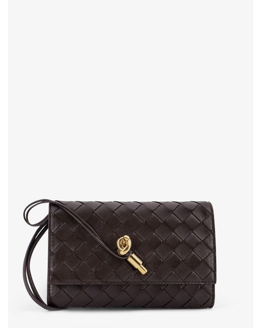 Bottega Veneta Gray Andiamo Crossbody Bag With Intrecciato Pattern