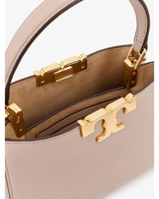 Tory Burch Natural Eleanor Pebbled Mini Satchel Crossbody Bag