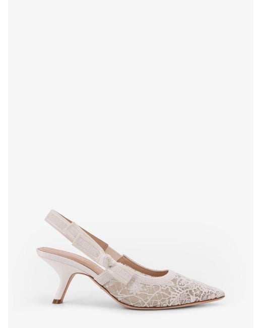 Dior White J'A Lace Pumps With Side Bow Detail