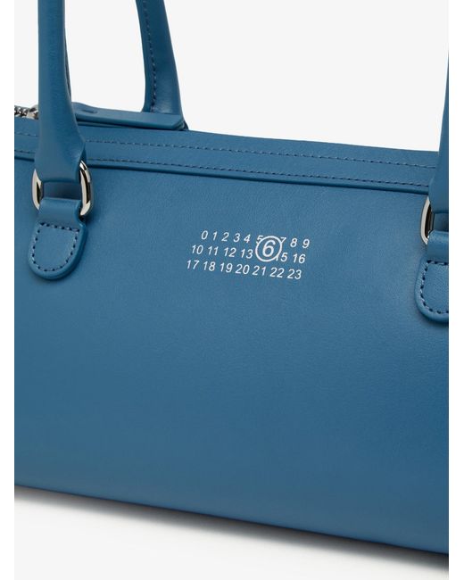 MM6 by Maison Margiela Blue Leather Bauletto Shoulder Bag
