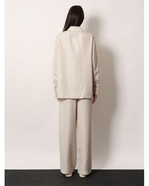 Rohe White Silk Striped Shirt