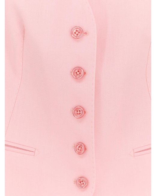 Tagliatore Pink Giselle Linen Vest