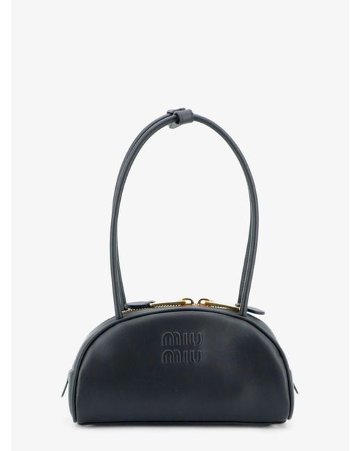 Miu Miu Blue Beau Leather Handbag